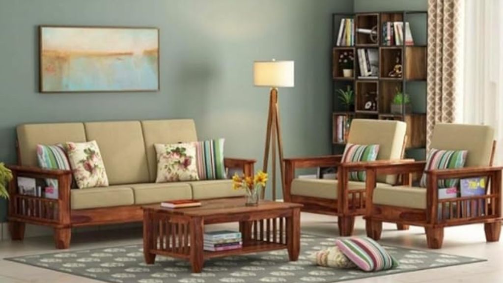 AS Furniture Wooden 5-Seater Sofa Set