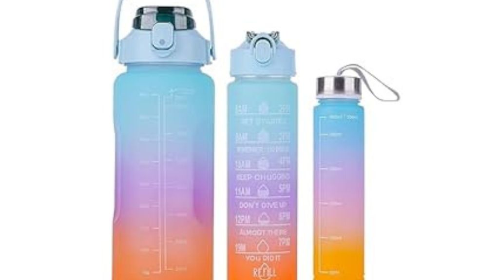 Contemporary 3 Pcs Motivational Time Marker Water Bottle