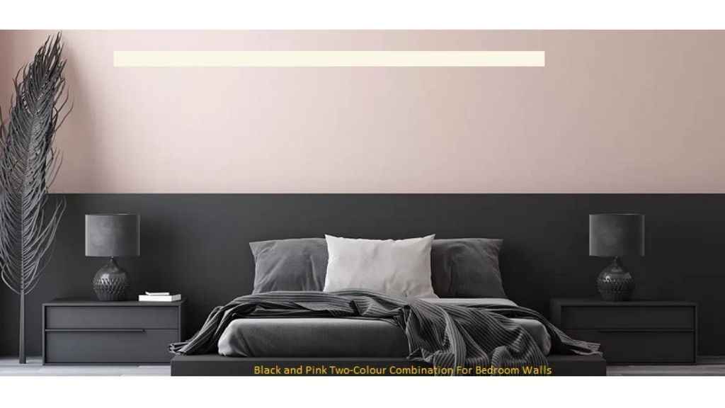 Black and Pink Two-Colour Combination for Bedroom Walls