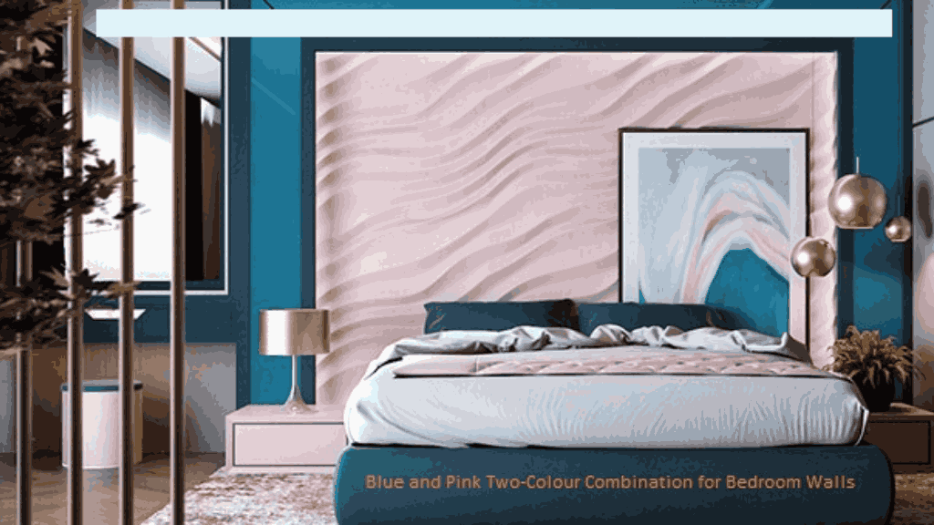 Blue and Pink Two-Colour Combination for Bedroom Walls
