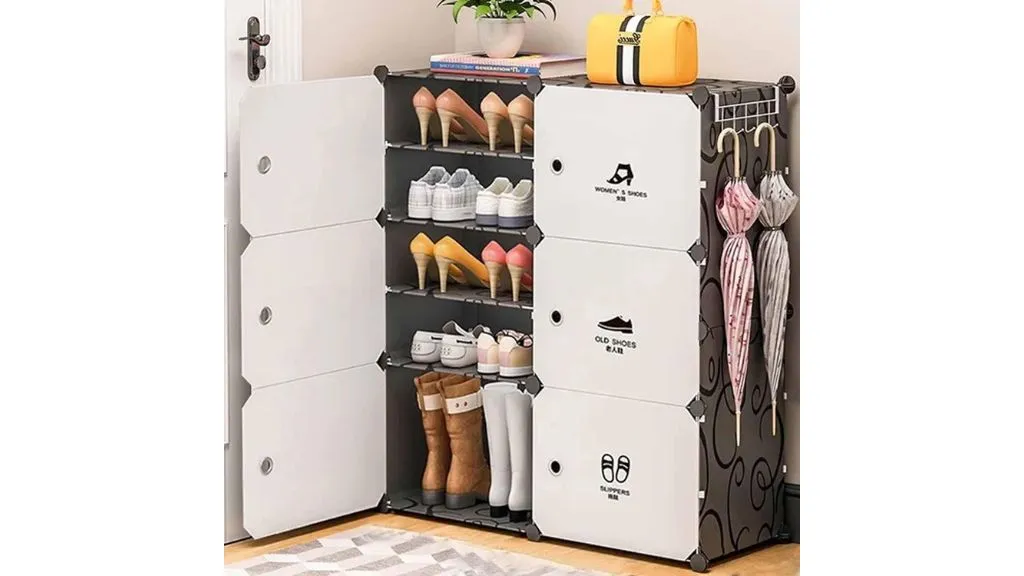 Oumffy Plastic Shoe Rack for Home With Door