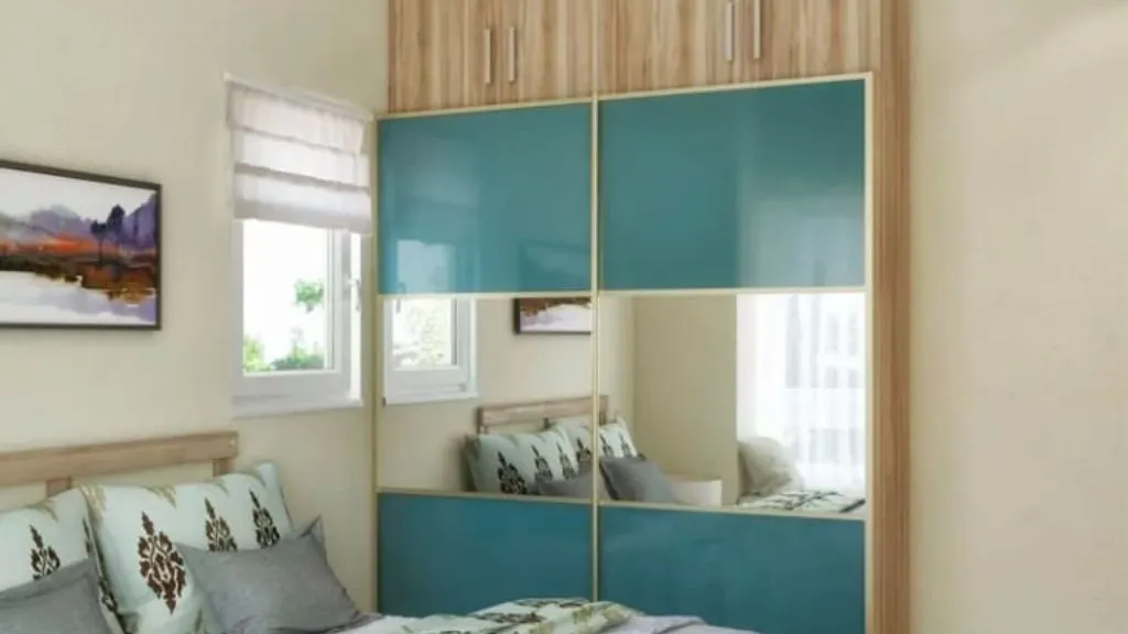 Teal Color With A Mirror Panel 