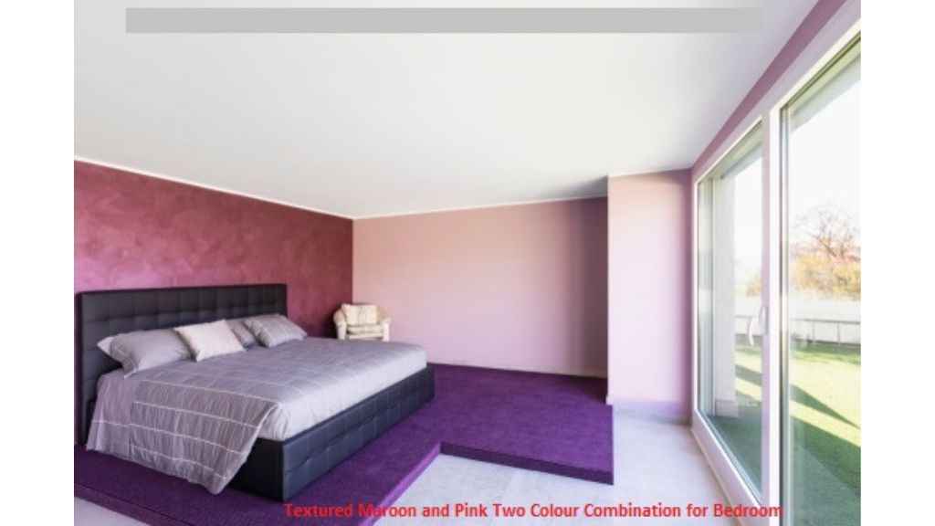 Textured Maroon and Pink Two Colour Combination for Bedroom