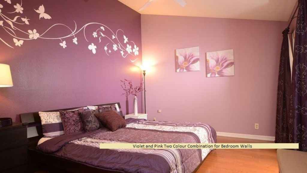 Violet and Pink Two Colour Combination for Bedroom Walls