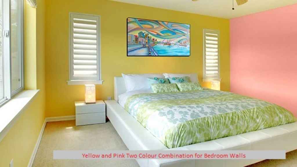 Yellow and Pink Two Colour Combination for Bedroom Walls