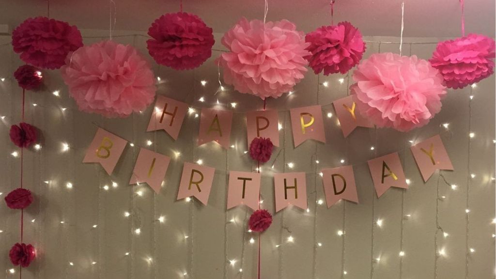 Birthday decoration ideas with tissue pom poms