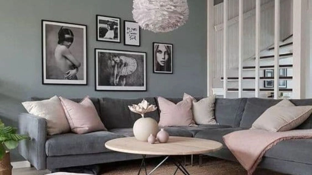 Modern Chic Charcoal Gray and Rose Pink