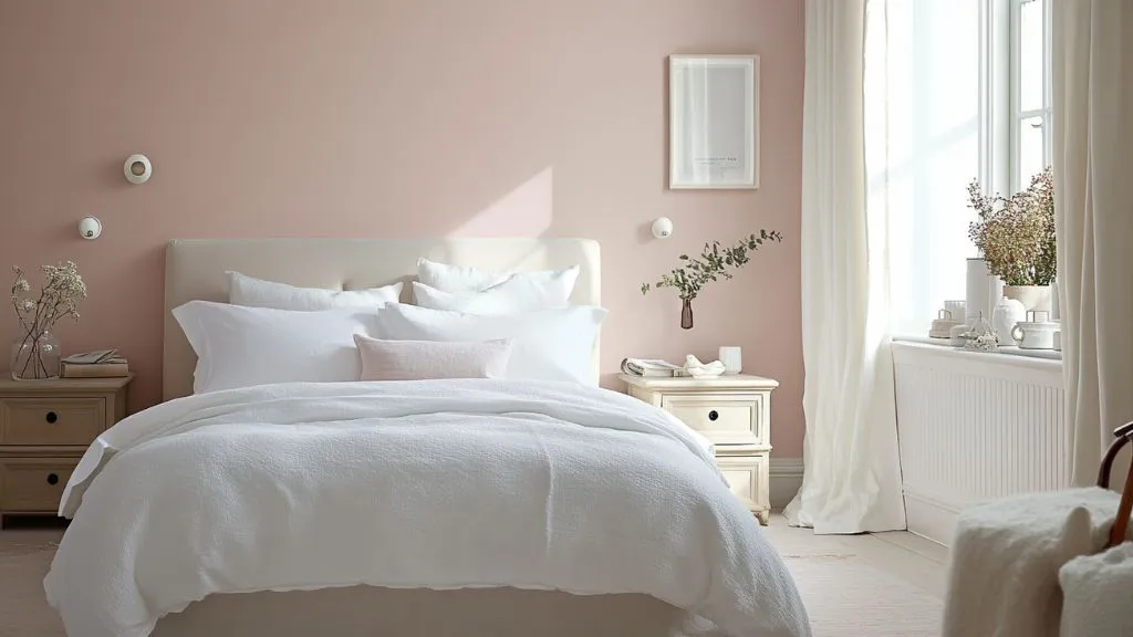 Blush Pink and White Colour Combination For Bedroom