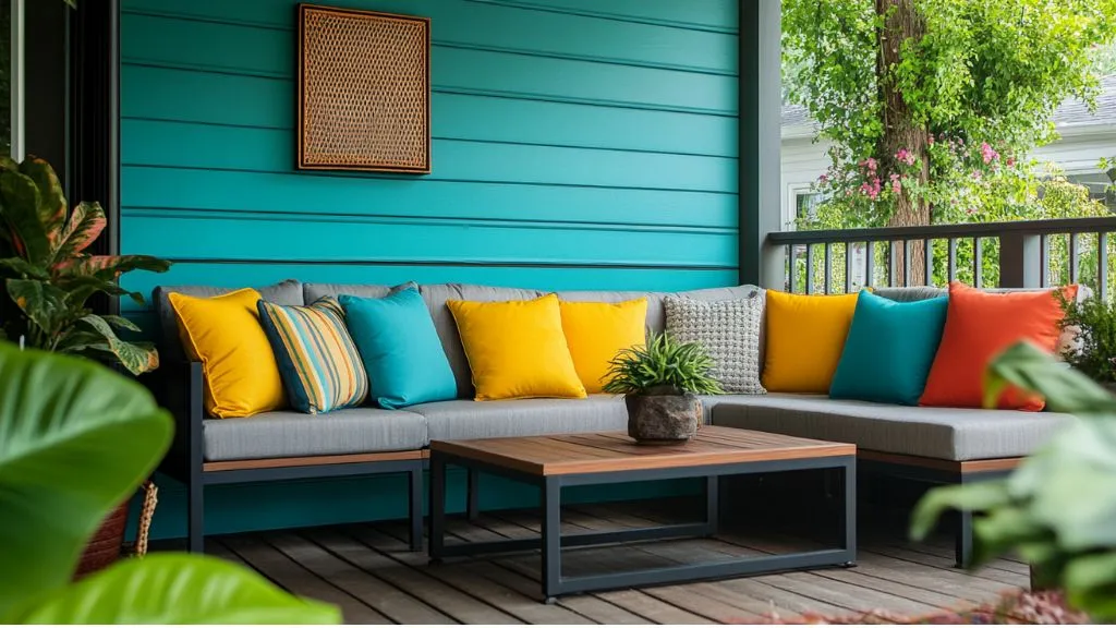 Best Back Porch Ideas for Your Outdoor Space - Bold Color Accents