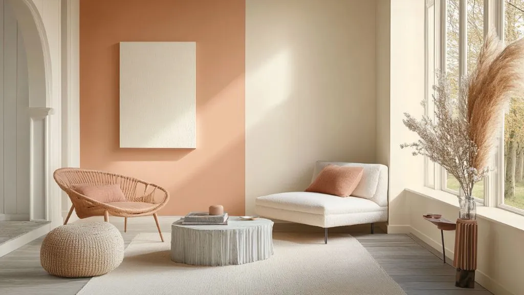 Peach and Cream Colour Combination  - Wall Colour Combinations for Hall 