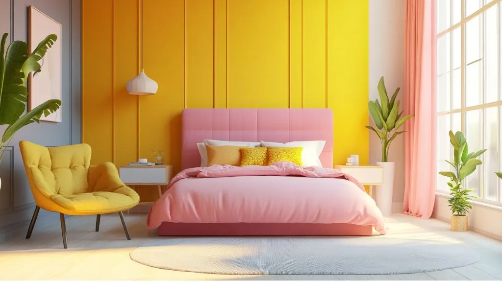 Pink and Yellow Bedroom Walls Colour Combination For Bedroom