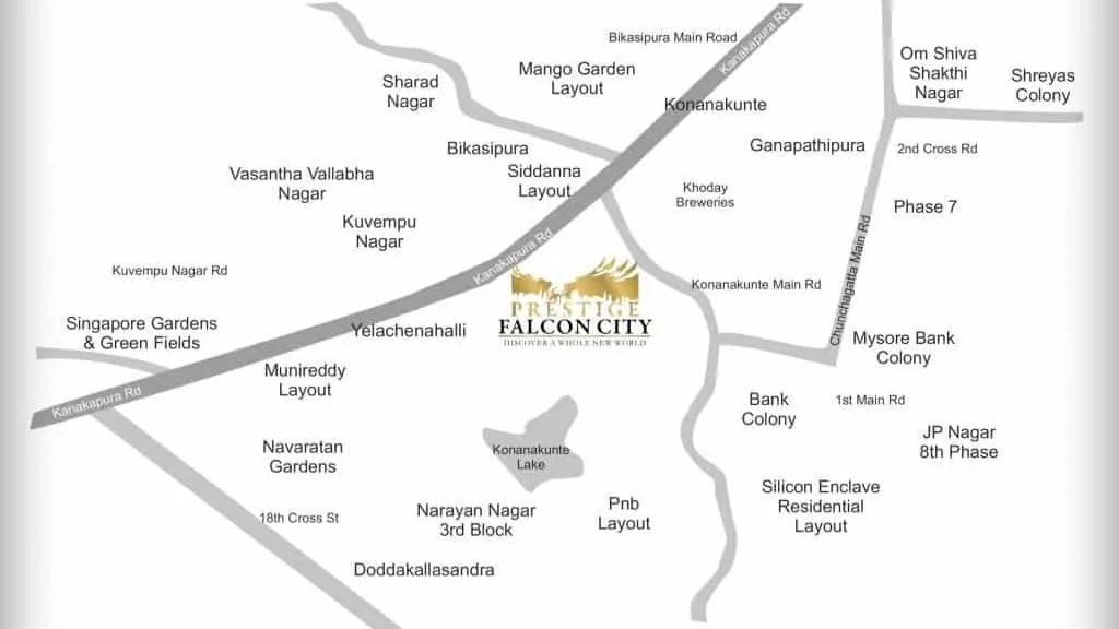 Prestige Falcon City – Location Map