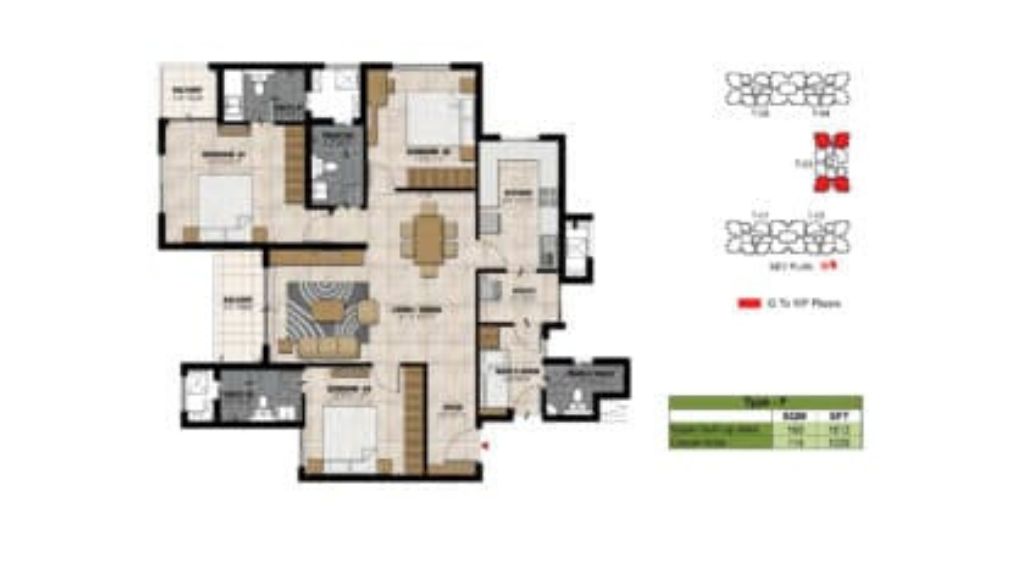 Prestige Willow Tree TYPE F 3 BED + MAID’S UNIT