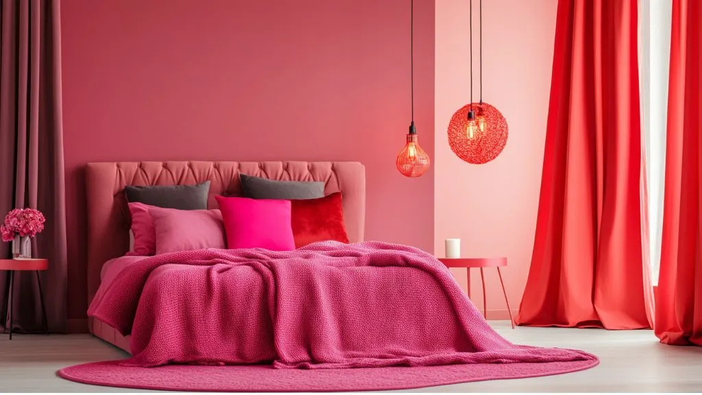 Red and Pink Bedroom Walls Colour Combination For Bedroom