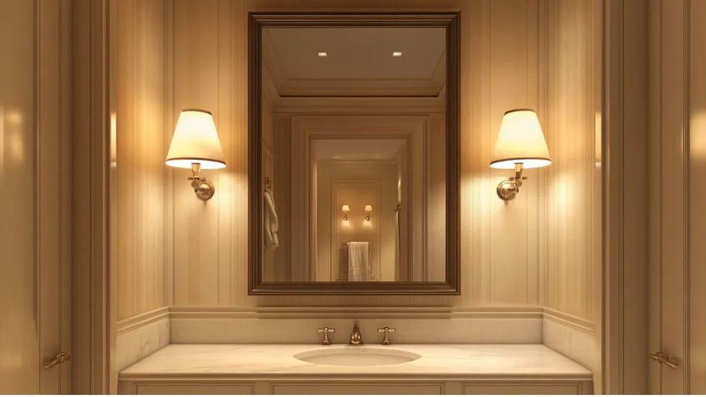 Sconces on Both Sides of Bathroom Mirror