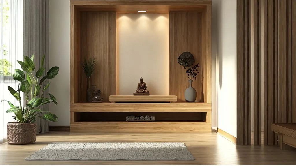 Sleek Minimalist Pooja Cabinet