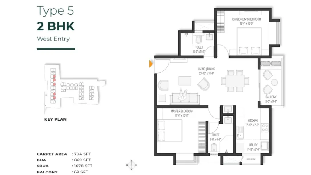 Mahendra Aarya Floor Plans 2 BHK