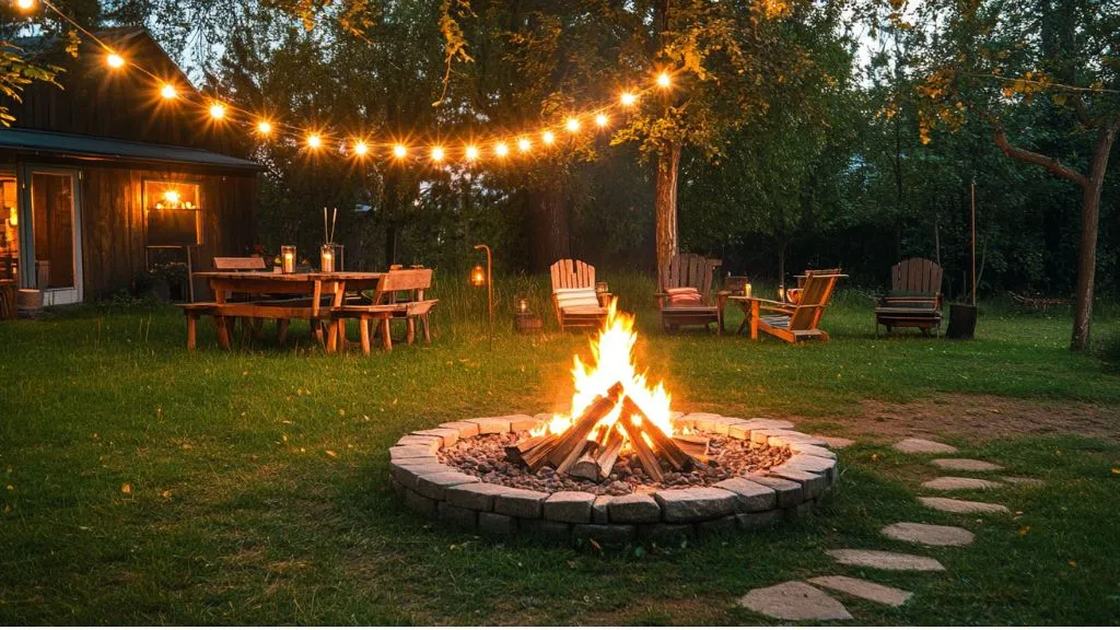 Brick Firepit with a Grill Top