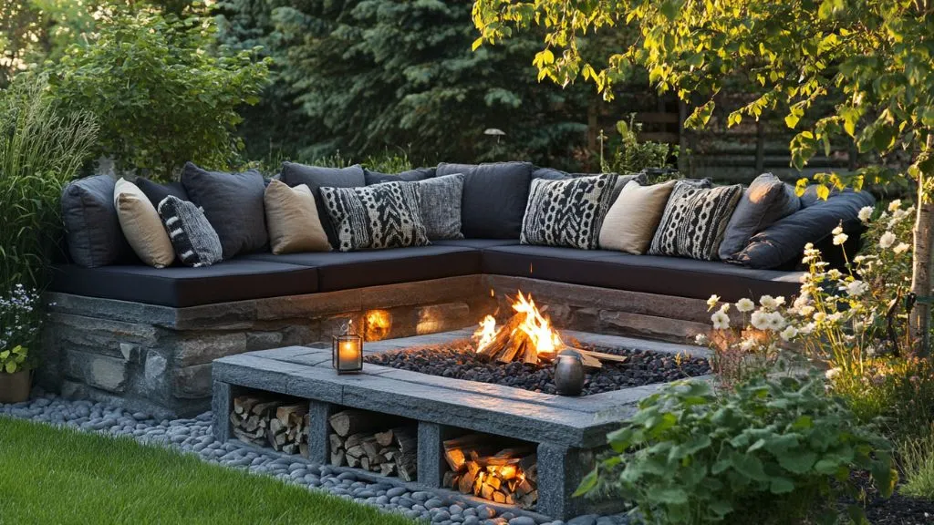 Firepits with Built-In Seating