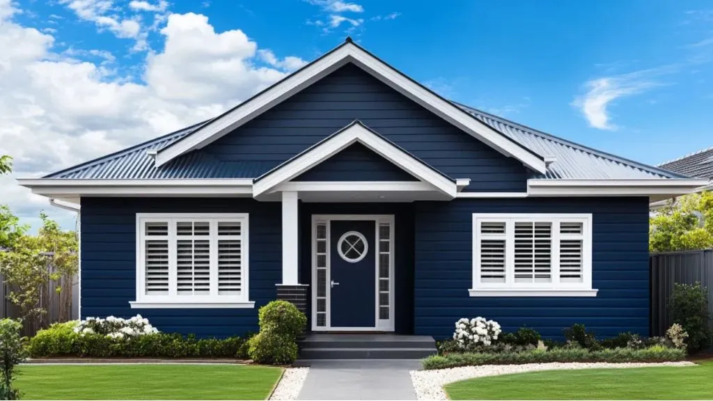 Blue Navy House Exterior Colour Combination