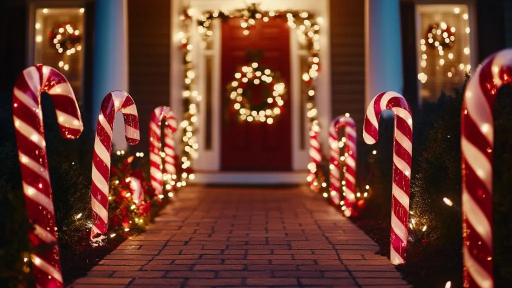 Outdoor Pathway Decorate with LED lanterns