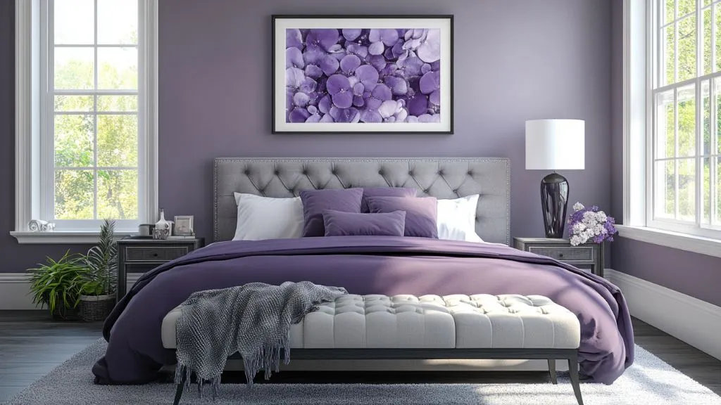 Purple Two-Colour Combinations for Bedroom Walls