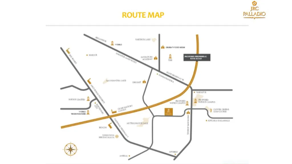 JRC Palladio Villas in Sarjapur  Map Location