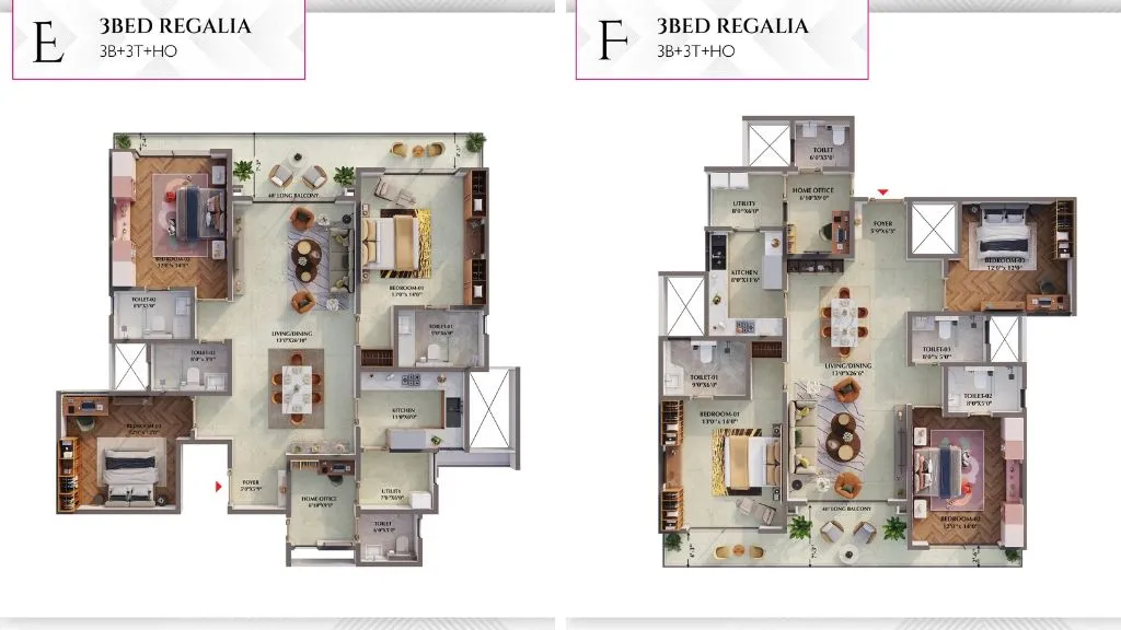 Prestige Raintree Park Bangalore Floor Plan 3BHK