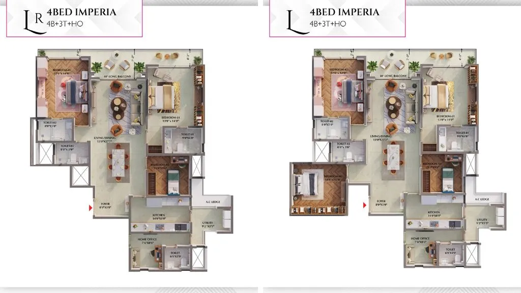 Prestige Raintree Park Bangalore Floor Plan 4BHK