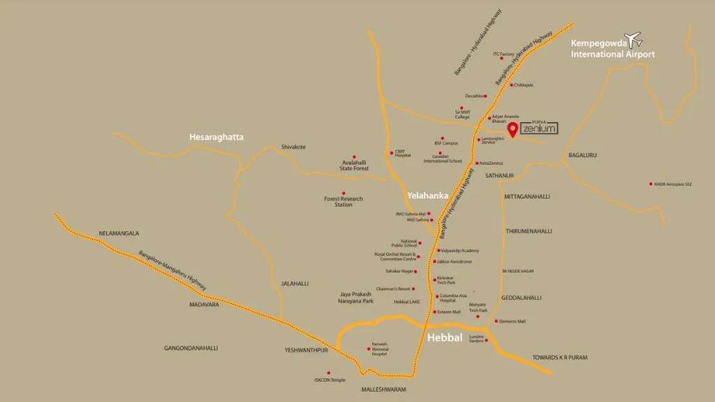 Purva Zenium Location Map