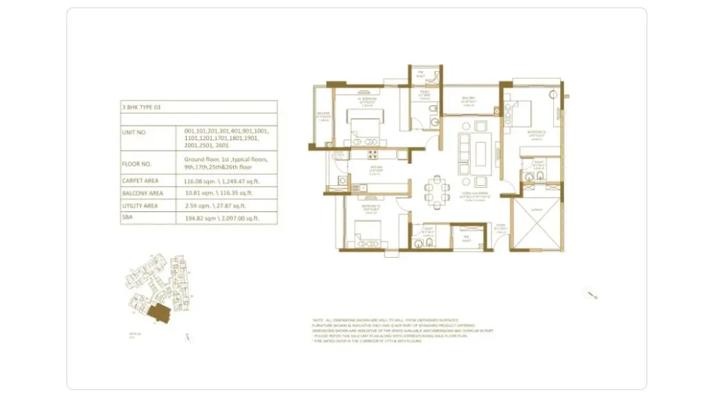 Shapoorji Pallonji ParkWest 2.0 3BHK Floor Plan 