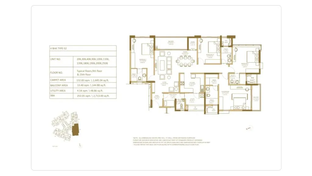 Shapoorji Pallonji ParkWest 2.0 4BHK Floor Plan 