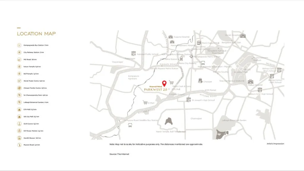 Shapoorji Pallonji ParkWest 2.0 Binnypet Location Map